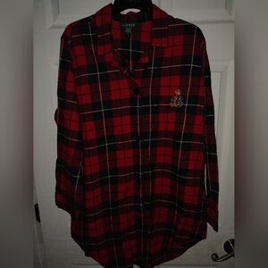 Polo Ralph Lauren Red and Black Plaid Sleep Shirt